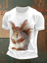 T-shirts occasionnels d'impression d'écureuil des hommes